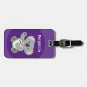 Cute koala beer met bladeren cartoon illustratie bagagelabel (Voorkant horizontaal)