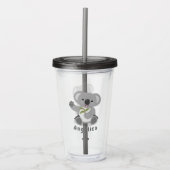 Cute koala beer met illustratie bladeren cartoon acryl drinkbeker (Voorkant)