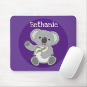 Cute koala beer met illustratie bladeren cartoon muismat (Met muis)