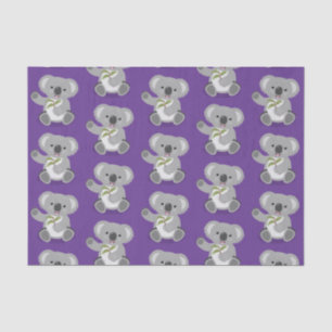 Cute koala beer met illustratie bladeren cartoon tissuepapier