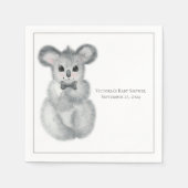 Cute Koala Beer Name Floral Modern Baby shower Servet (Voorkant)