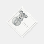 Cute Koala Beer Name Floral Modern Baby shower Servet (Hoek)