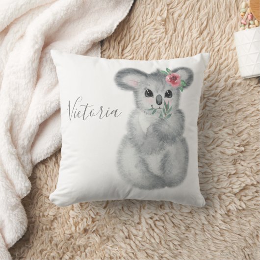 Cute Koala Beer Name Floral Modern Simple Kussen (Deken)