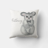 Cute Koala Beer Name Floral Modern Simple Throw Pi Kussen (Achterkant)