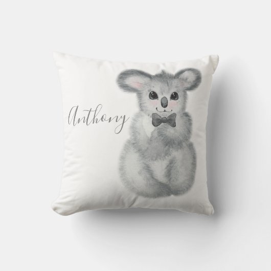 Cute Koala Beer Name Floral Modern Simple Throw Pi Kussen (Voorkant)