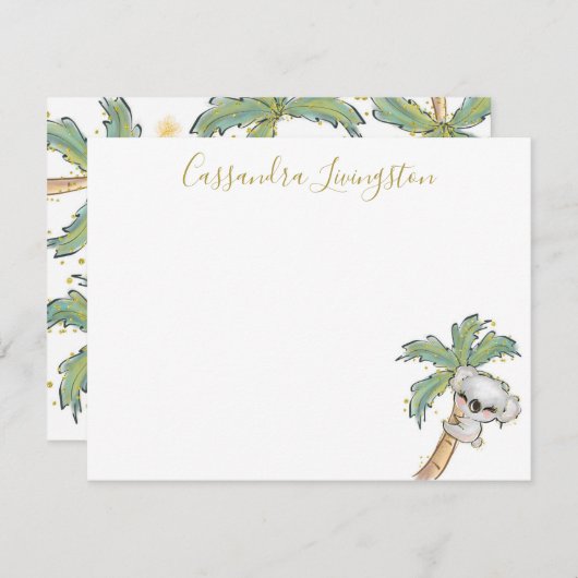 Cute Koala Beer Note Card Notitiekaartje (Voorkant / Achterkant)