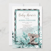 Cute Koala Beer over Waterverf Baby shower I Kaart (Voorkant)