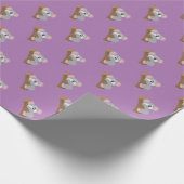 Cute Koala Beer Paars Gift Wrapping Paper Cadeaupapier (Hoek)