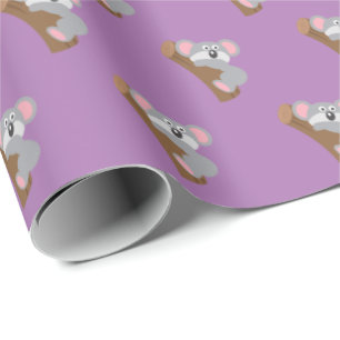Cute Koala Beer Paars Gift Wrapping Paper Cadeaupapier