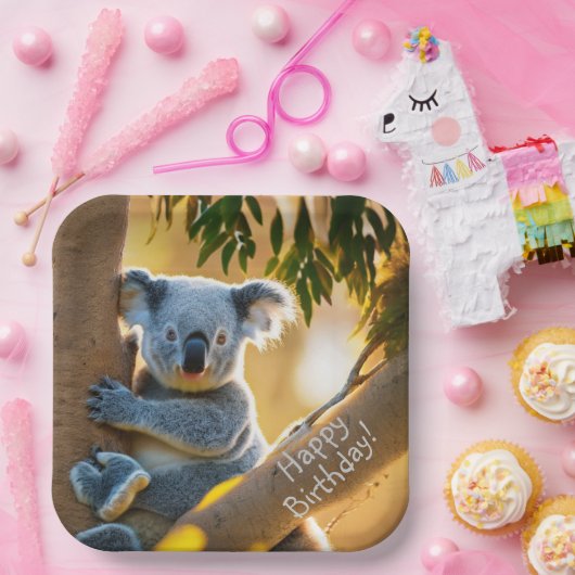 Cute Koala Beer Papieren Bordje (Feest)
