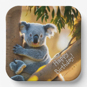 Cute Koala Beer Papieren Bordje