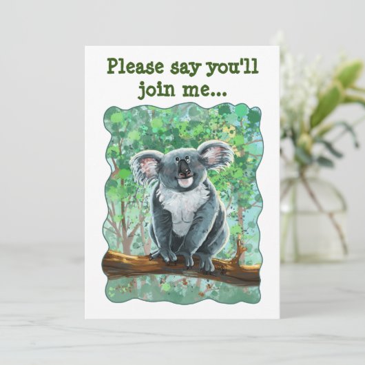 Cute Koala Beer Party Center Kaart (Staand voorkant)