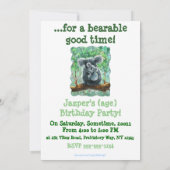 Cute Koala Beer Party Center Kaart (Achterkant)