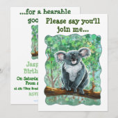 Cute Koala Beer Party Center Kaart (Voorkant / Achterkant)