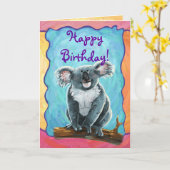 Cute Koala Beer Party Center Kaart (Gele Bloem)