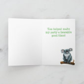 Cute Koala Beer Party Center Kaart (Binnen)