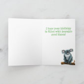 Cute Koala Beer Party Center Kaart (Binnen)