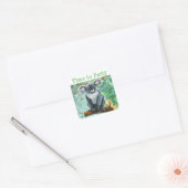 Cute Koala Beer Party Center Vierkante Sticker (Envelop)