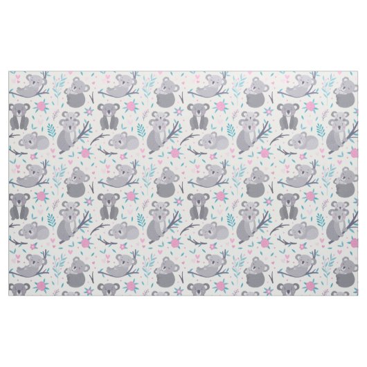 Cute Koala Beer Pattern Stof (Fat Quarter)