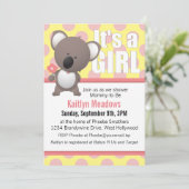 Cute Koala Beer Polka Dots Baby shower Kaart (Staand voorkant)