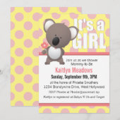 Cute Koala Beer Polka Dots Baby shower Kaart (Voorkant / Achterkant)