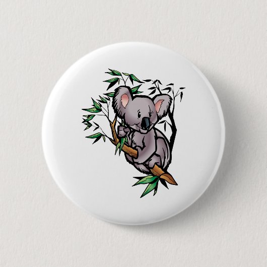 Cute Koala Beer Ronde Button 5,7 Cm (Voorkant)