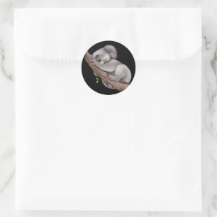 Cute Koala Beer Ronde Sticker