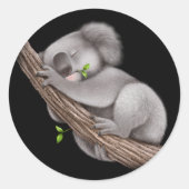 Cute Koala Beer Ronde Sticker (Voorkant)