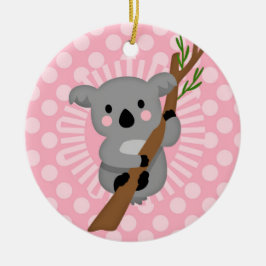 Cute Koala Beer - Roze grijze meisje Keramisch Ornament
