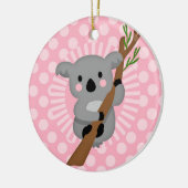Cute Koala Beer - Roze grijze meisje Keramisch Ornament (Links)