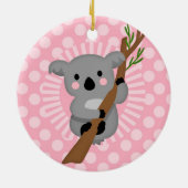 Cute Koala Beer - Roze grijze meisje Keramisch Ornament (Achterkant)