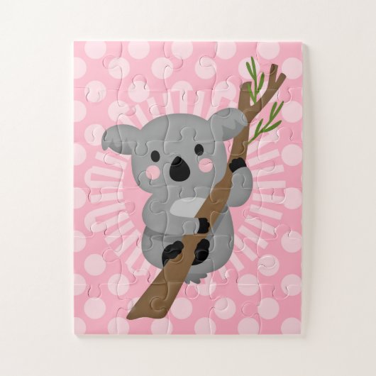 Cute Koala Beer - Roze grijze meisje Legpuzzel (Verticaal)