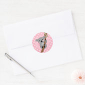 Cute Koala Beer - Roze grijze meisje Ronde Sticker (Envelop)