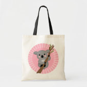 Cute Koala Beer - Roze grijze meisje Tote Bag (Voorkant)
