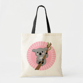 Cute Koala Beer - Roze grijze meisje Tote Bag