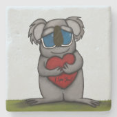 Cute Koala Beer Stenen Onderzetter (Voorkant)