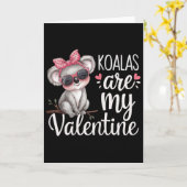 Cute Koala Beer Valentijnsontwerp Koala's zijn mij Kaart (Gele Bloem)