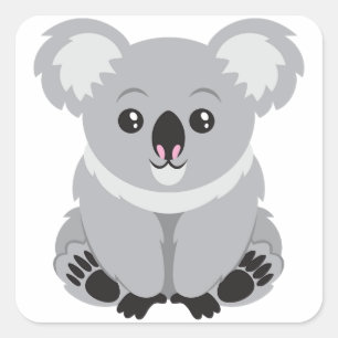 Cute Koala Beer Vierkante Sticker