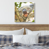 Cute Koala Beer Wrapped Canvas Afdruk (Insitu (Slaapkamer))