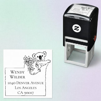 Cute Koala Beer Zelfinkende Retouradres Stempel