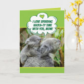 Cute Koala Beren die kwaliteitstijd samen doorbren Kaart (Gele Bloem)