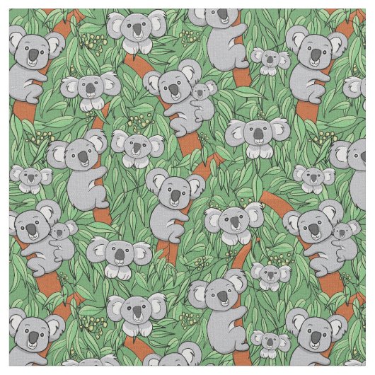 Cute Koala Beren Pattern Stof (Close Up)