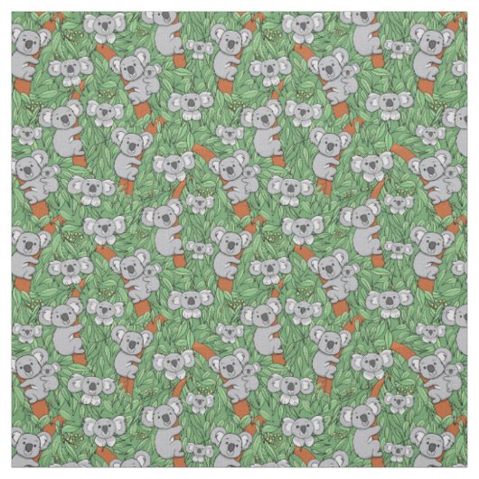 Cute Koala Beren Pattern Stof (Swatch)