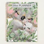 Cute Koala Beren Weekelijks Maandelijkse Jouw naam Planner (Voorkant)