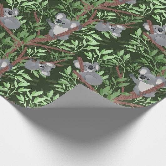 Cute Koala Beren Wrapping Paper Cadeaupapier (Hoek)