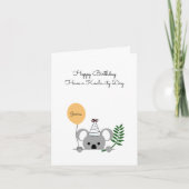 Cute koala Birthday Kaart - aangepaste tekst (Voorkant)
