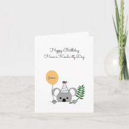 Cute koala Birthday Kaart - aangepaste tekst