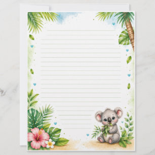 Cute Koala Briefpapier, Koala Schrijfpapier