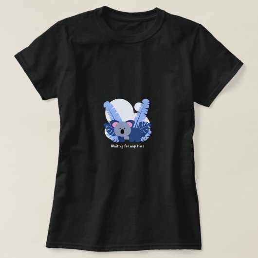 Cute Koala Cartoon Palm Leaves|Adorable Character T-shirt (Design voorkant)