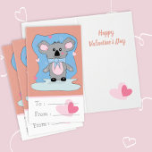 Cute Koala Classroom Valentijnsdag Folded Cards Kaart